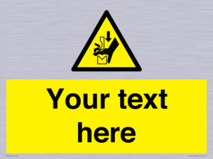 Custom warning hand crushing between press brake tool